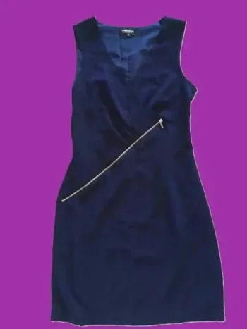 👗 Robe Morgan bleue marine – Zip côté – T.36