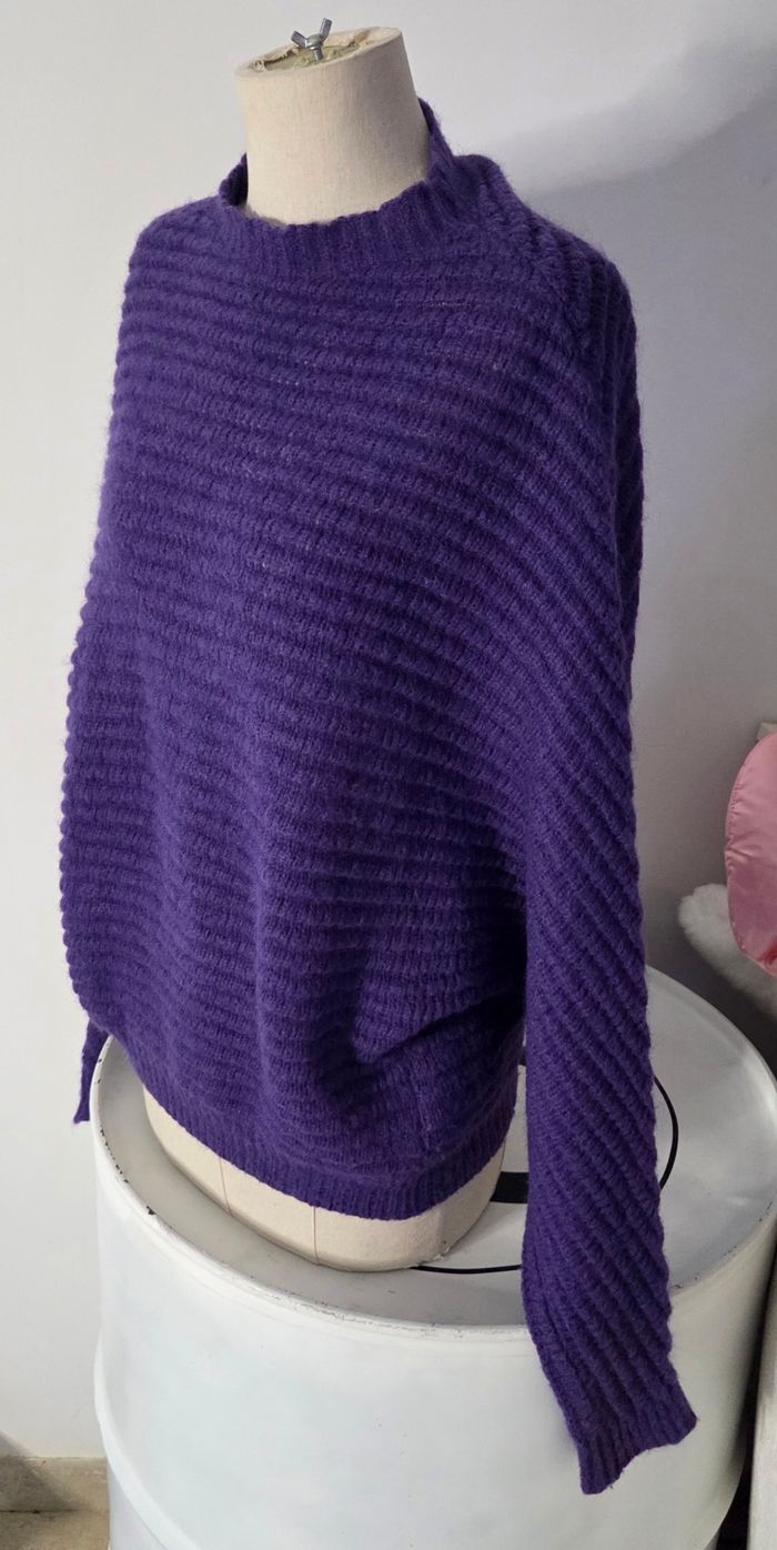 MAJE – Pull Mousse Violet Mohair & Alpaga – T1 – Made in Italy – Luxe Douillet - photo numéro 4