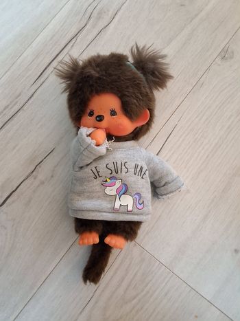 Peluche Monchhichi Bandaï 18 cm Je suis une licorne 