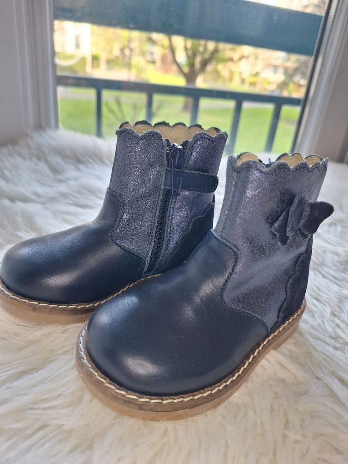 Boots - Pat & Ripaton - Cuir - Marine - Taille 20 - photo numéro 1