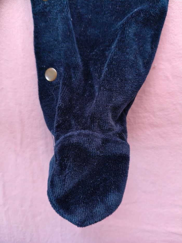Pijama chaud mixte Zeeman bleu marine velours 50 cm - photo numéro 4