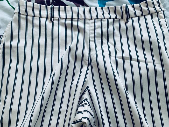 pantalon rayé marine et blanc de H&M taille 40 bientôt l’été - photo numéro 2