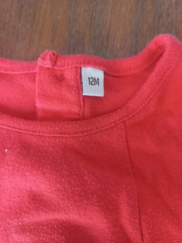 Pull/sweat rouge "chat" 12 mois 74cm - photo numéro 2