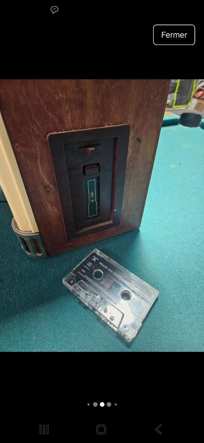 Mini juke box radio cassette vintage à fil - photo numéro 4