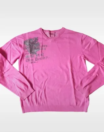 Petit pull col v rose  taille 12ans RG512