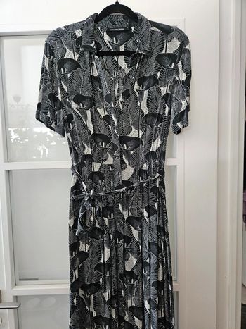 Robe longue ceinturée fleurie Monoprix