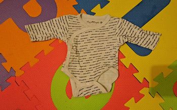 Body manches longues blanc, bougli bougla, taille naissance (50 cm)