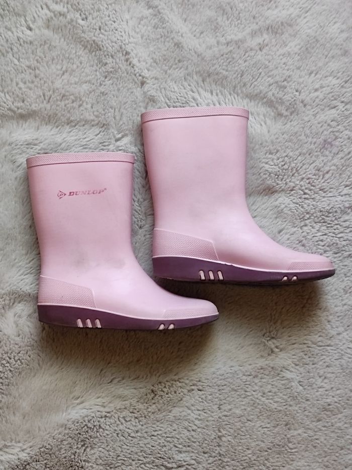 Bottes de pluies rose et violet taille 30 - photo numéro 3