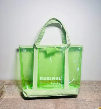 👜 petit sac vert transparent de plage #rasurelbylejaby
