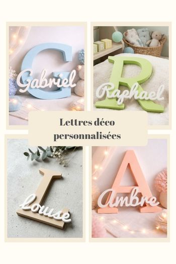 Lettre déco XL personnalisée Enfant | Décoration Chambre Bébé | Cadeau de Naissance