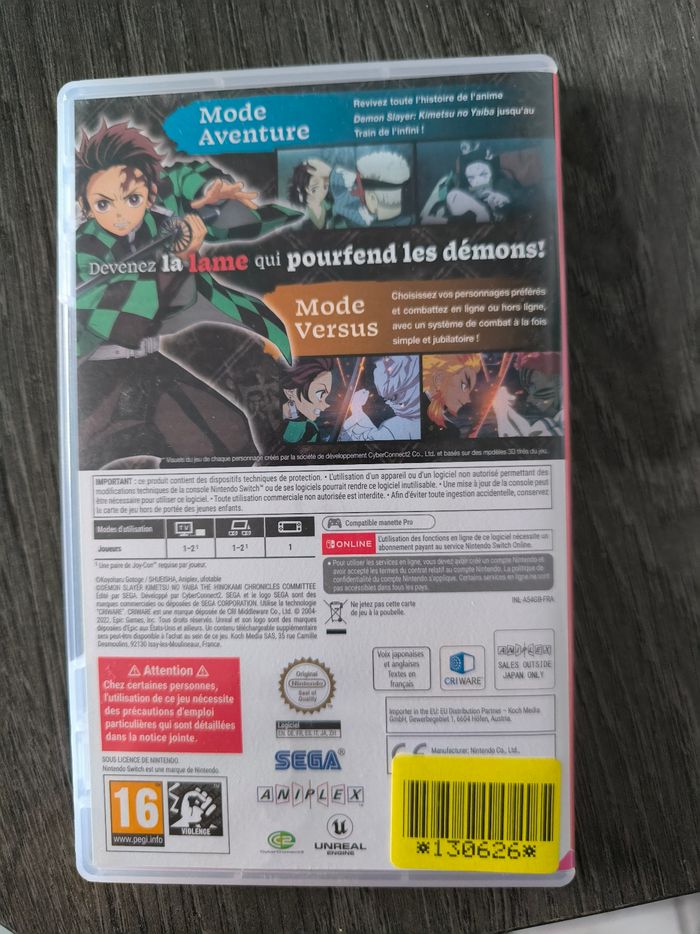 Jeu Switch demon slayer - photo numéro 2