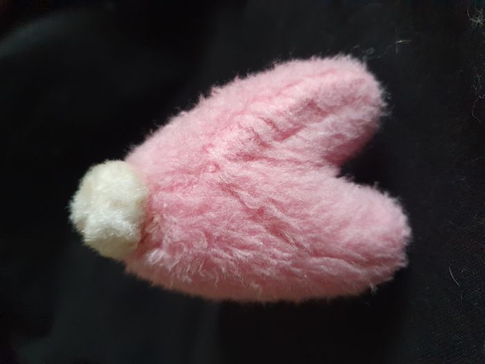 Ancienne Peluche lapin rose et blanc Hauteur 27 cm - photo numéro 6