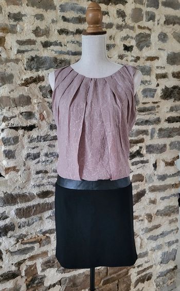 Robe sans manches beige et noire Cache Cache Taille 36