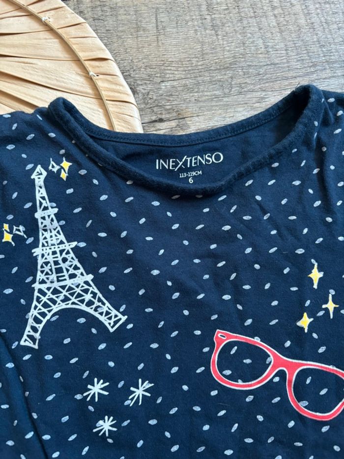 T shirt bleu marine manches longues - photo numéro 4