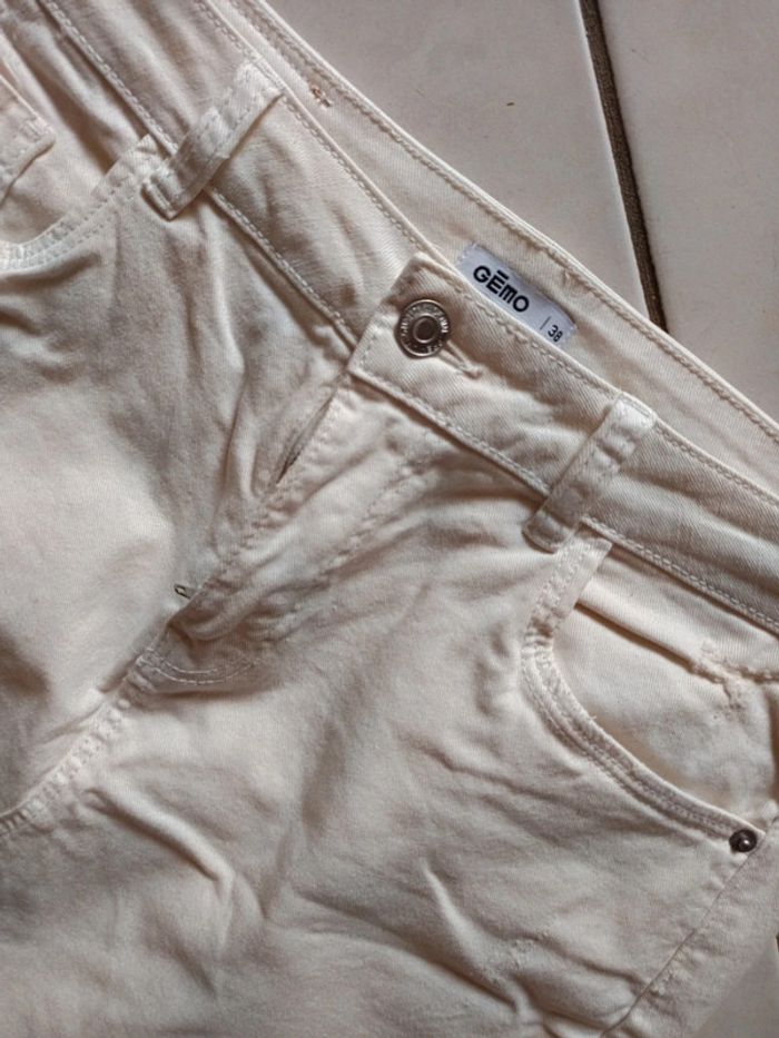 Jupe style Jean blanc cassé taille 38 - photo numéro 2