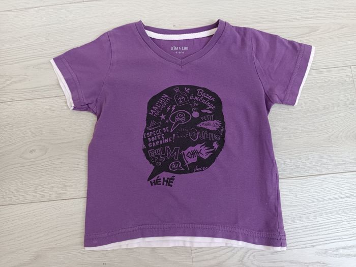 T-shirt violet Kim & Lou 4 ans