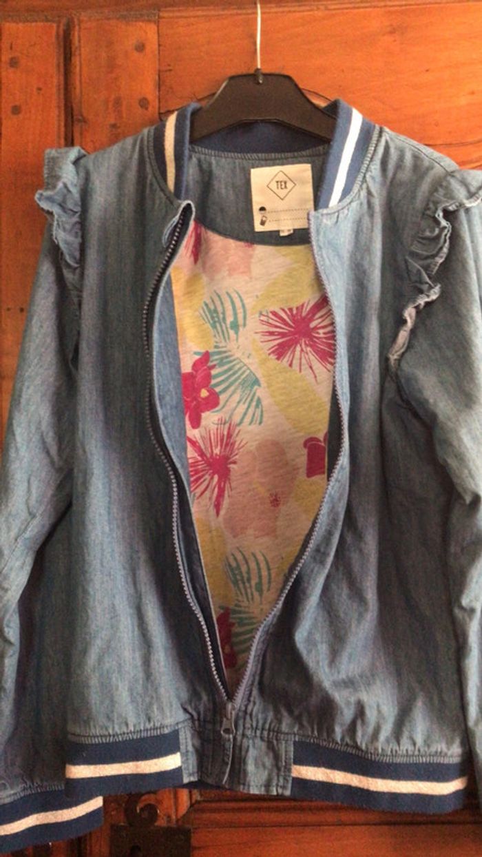 Tex veste en jean avec volants et décoration argenté taille 11 ans - photo numéro 6