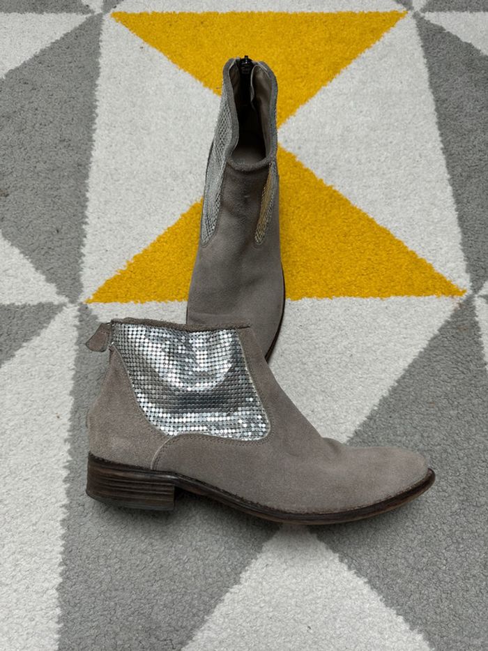 Bottines en cuir Ivoire Taille 40 - photo numéro 3
