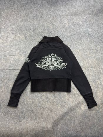 Veste Perfecto Pull Zip Crop Noir Jennyfer Vintage Y2K M