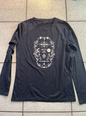 Tee shirt manches longues bleu marine pailletée
