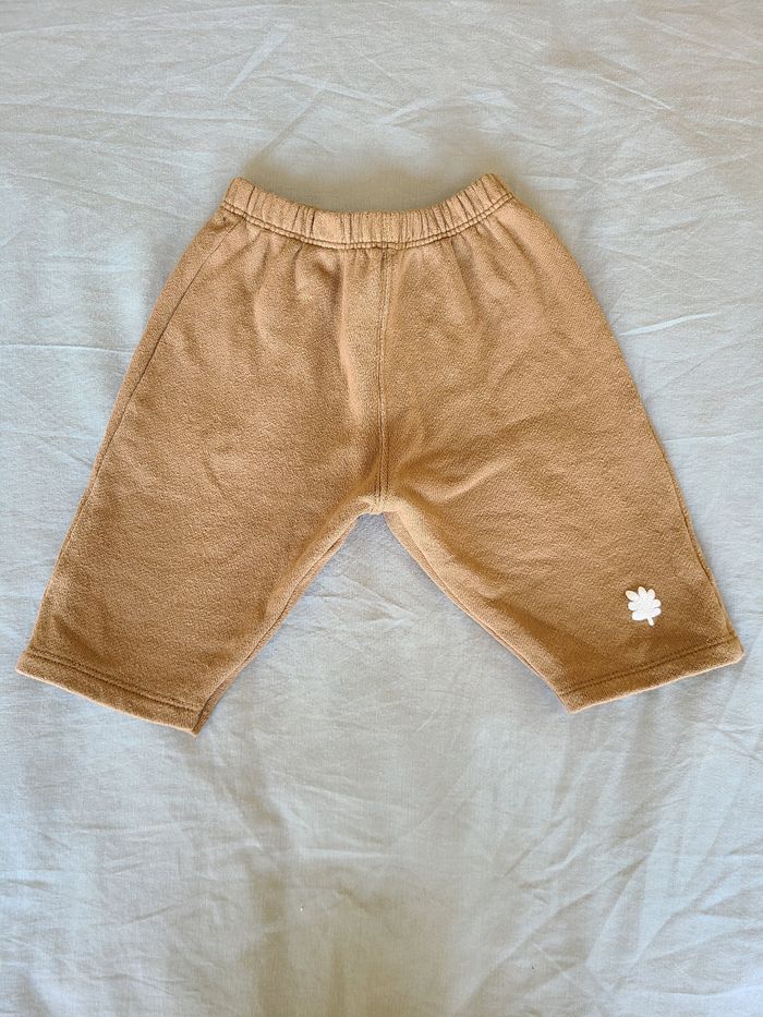Pantalon Zara marron motif feuille