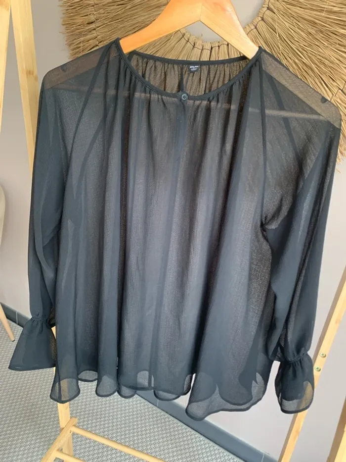 Blouse noire transparente - photo numéro 2