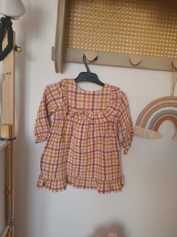 Robe bébé fille carreaux printemps