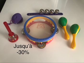 Lot set musique castagnette assemble cloche maracas tambour grelot hand bell  jouet activé educatif