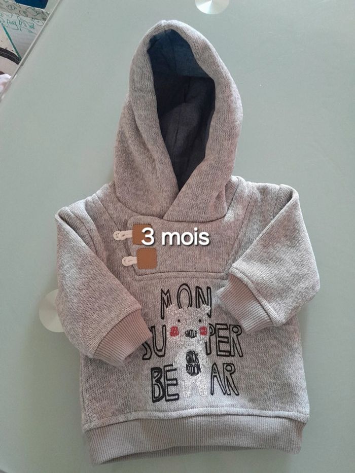 Pull à capuche garçon 3m