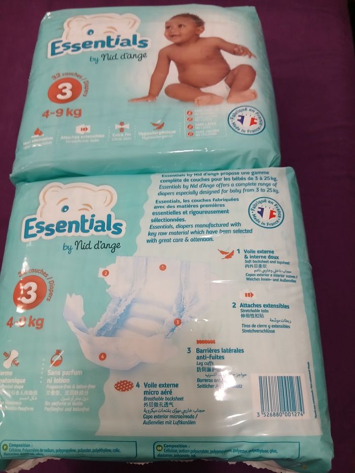 Lot de 2 couches Essentials taille 3 - photo numéro 3