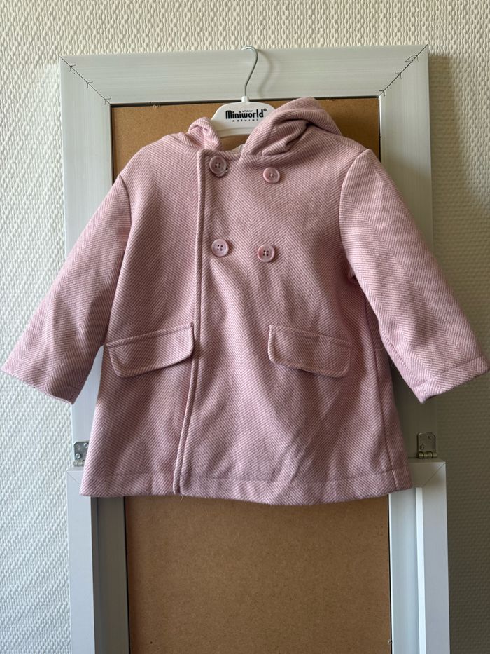 Manteau rose fille avec capuche