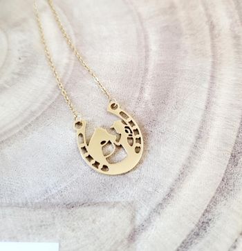 Collier Fer à Cheval acier Or