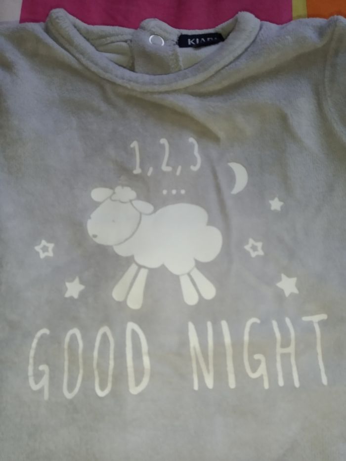 Pyjama Gris 123 good night avec mouton Kiabi 1 mois - photo numéro 2