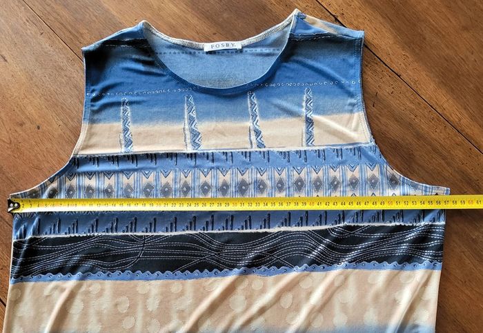 Débardeur à motifs bleu beige irisé Fosby Taille 46 - photo numéro 8