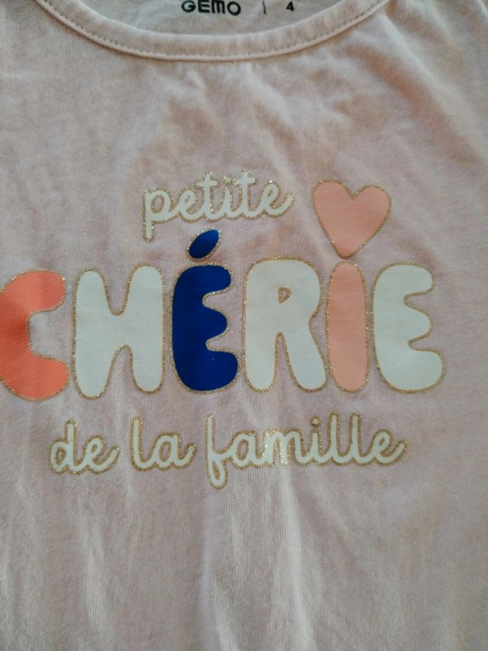 Tee shirt Petite Chérie 4 ans - photo numéro 2