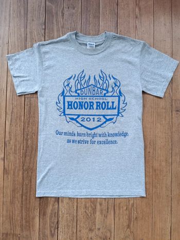 T-shirt vintage university hight school honor roll 2012 gris S