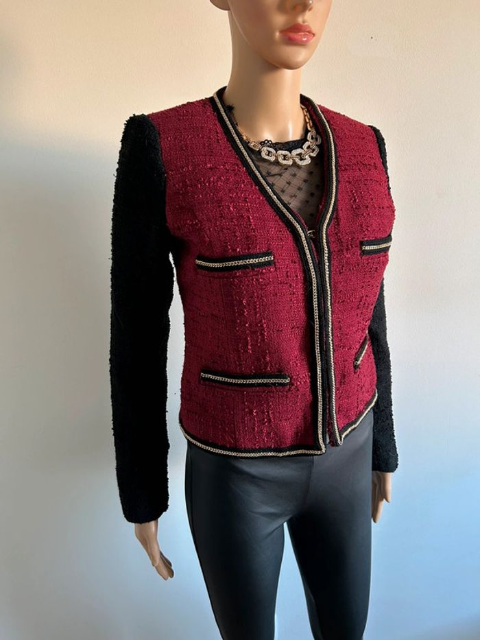 Blazer rouge et noir Mango taille S TBE - photo numéro 8