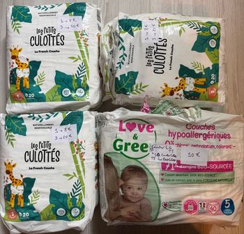 3 paquets de couche-culottes LES PETITS CULOTTES taille 5 (soit 85 couches)
