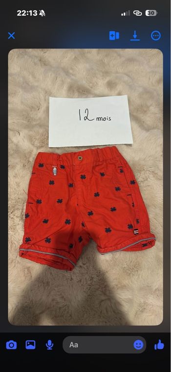 Short Sergent Major 12mois