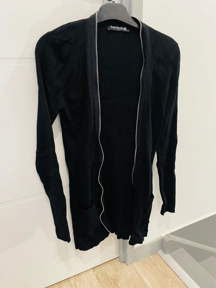 Gilet long noir moulant taille 38