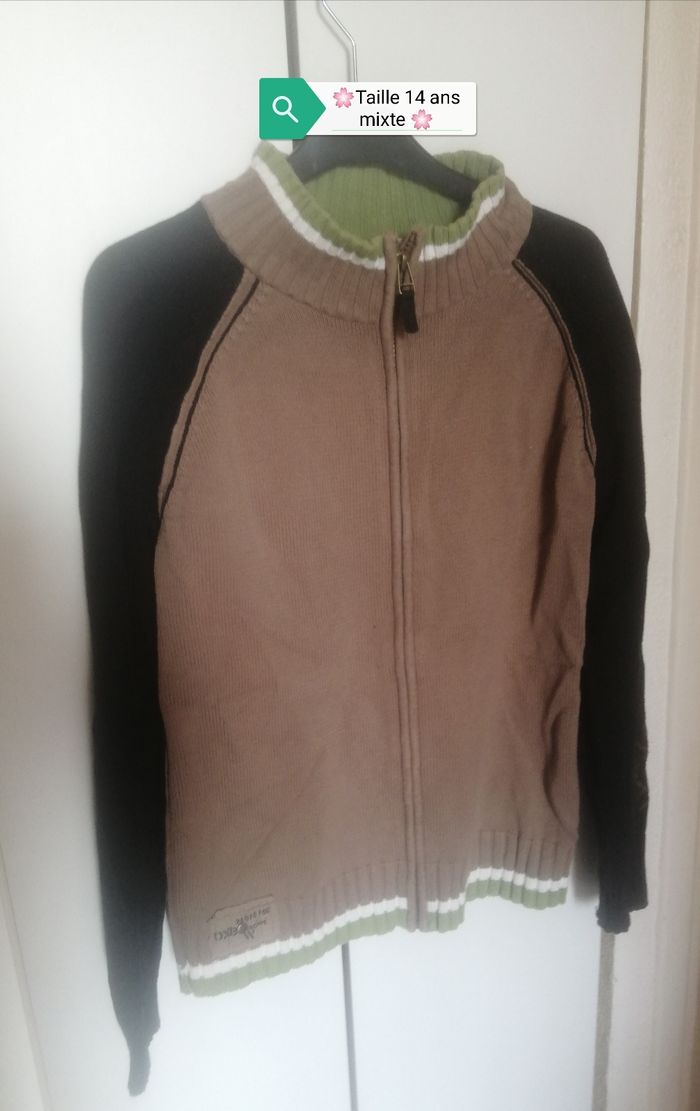 🌸Gilet zippé beige et noir Taille 14 ans mixte "Oxbow" 🌸