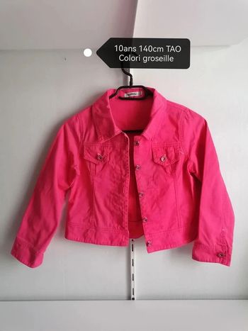 Veste en jeans Tao 10ans colori groseille