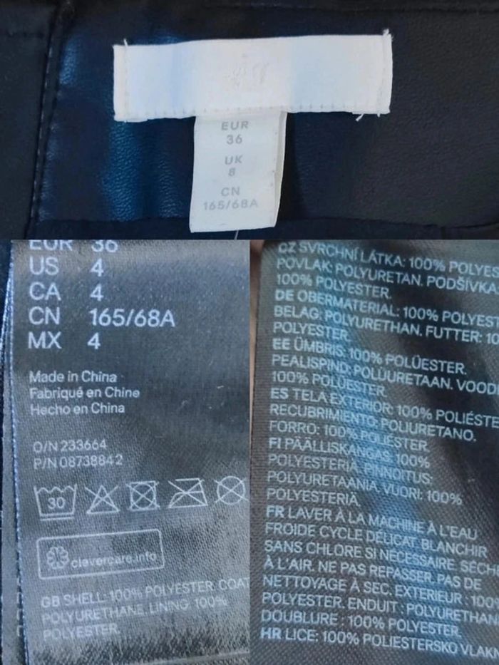 Jupe courte noir moulante simili cuir / H&M - 36/S - photo numéro 12