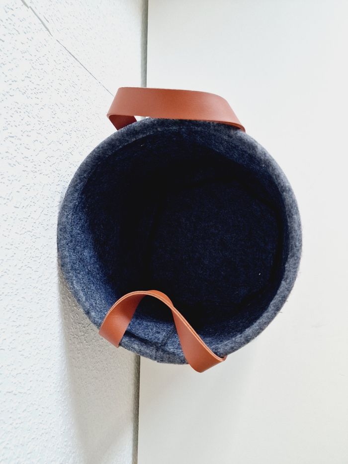 Panier de rangement en feutre - Gris foncé - photo numéro 5