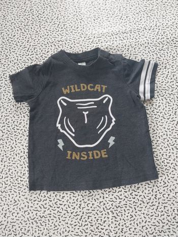 T-shirt bébé garçon TEX Baby 12 mois noir motif Wildcat 🐯