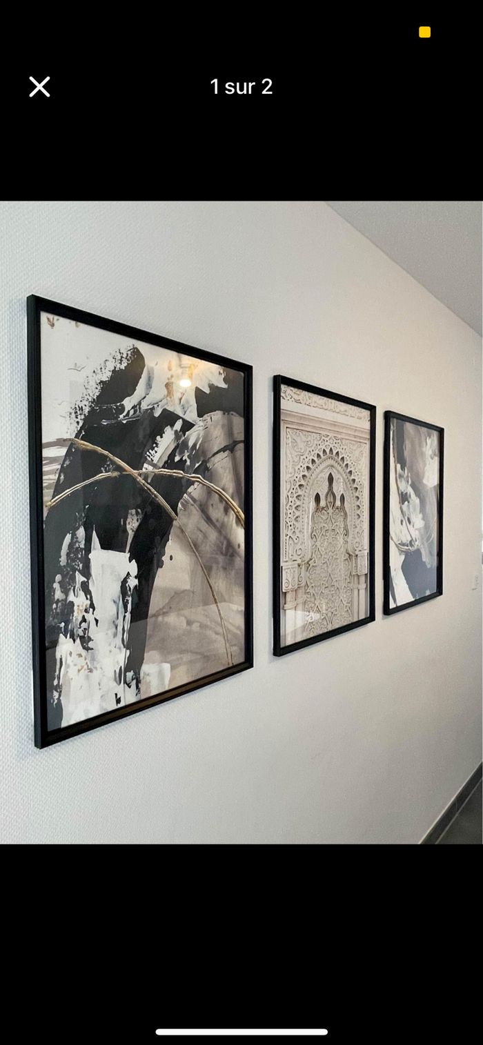 Lot de 3 tableaux en bois - photo numéro 2