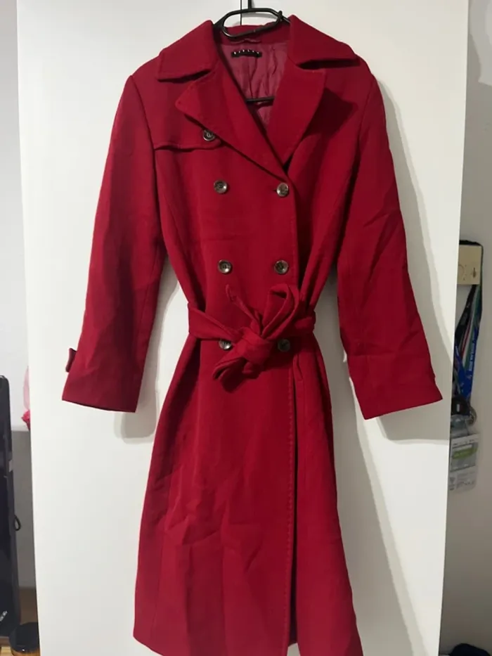 Manteau Sisley rouge en laine long