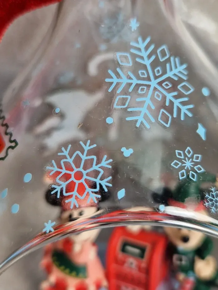 D308 Disney Mickey Mouse and Minnie Mouse Festive Glass Droplet Ornament - photo numéro 4