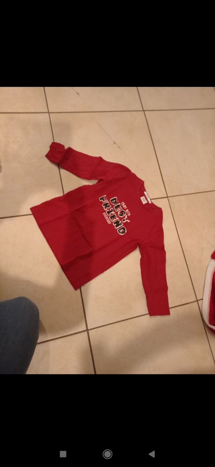 T-shirt manches longues rouge