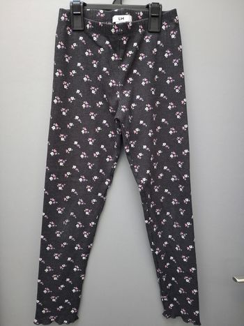 Legging gris à fleurs  - 10 ans